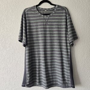Lululemon‎ T.H.E. Crew Double Dip Stripe Heathered Inkwell grey green